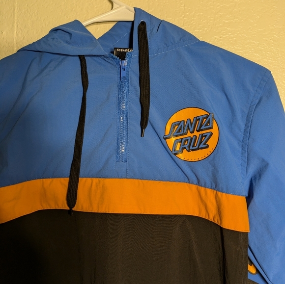 Santa Cruz Blue and Black Windbreaker Size Small - Picture 3 of 8